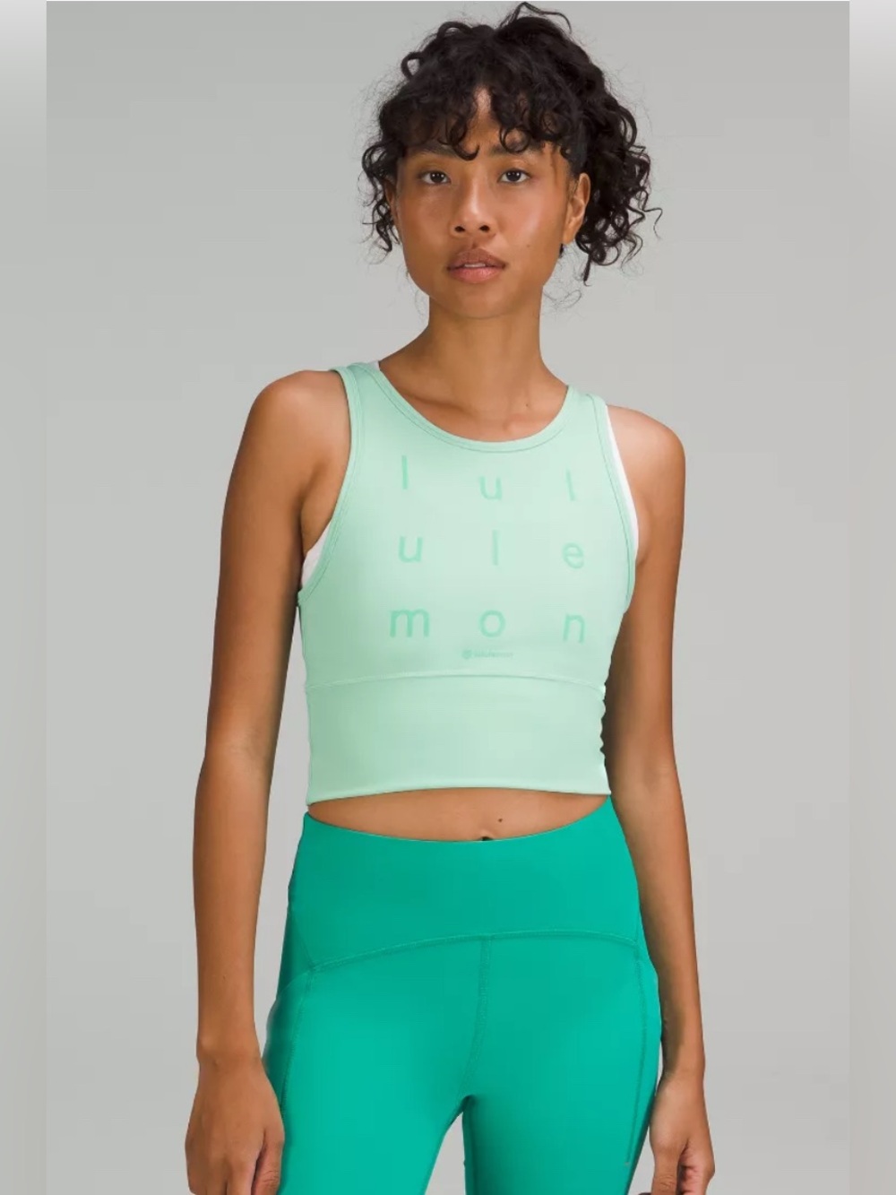 Lululemon Power Pivot Everlux Tank Top Motif WLDM Wild Mint Women's XXS